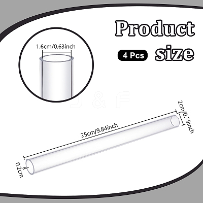 Transparent Acrylic Pipe AJEW-WH0475-51N-1