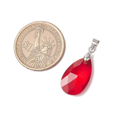 Teardrop Glass Pendants PALLOY-JF03741-1