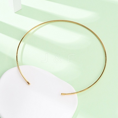 2MM 201 Stainless Steel Wire Cuff Choker Necklace NJEW-Z098-03G-1