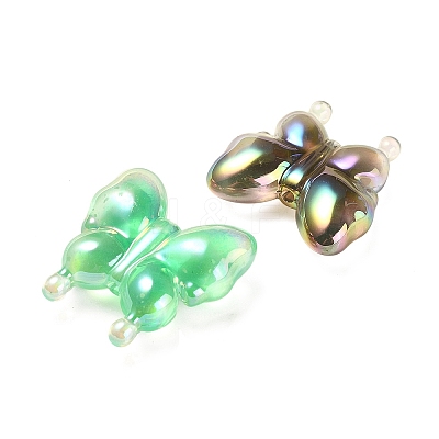 Luminous UV Plating Rainbow Iridescent Acrylic Beads X-OACR-F006-03-1