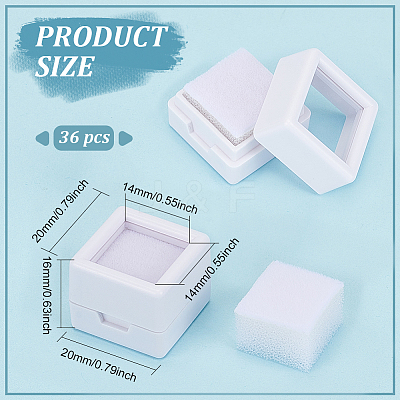 Square Plastic Loose Diamond Storage Boxes CON-WH0095-49A-1