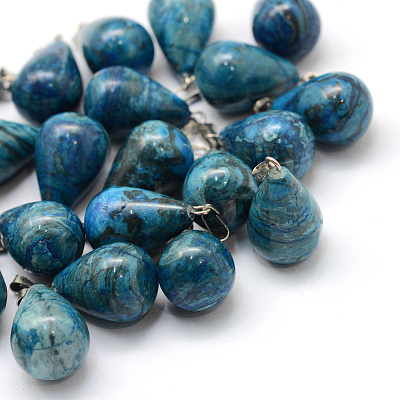 Teardrop Natural Agate Pendants G-Q435-08-1