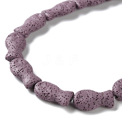 Fish Dyed Natural Lava Rock Beads Strands G-O126-01A-05-1