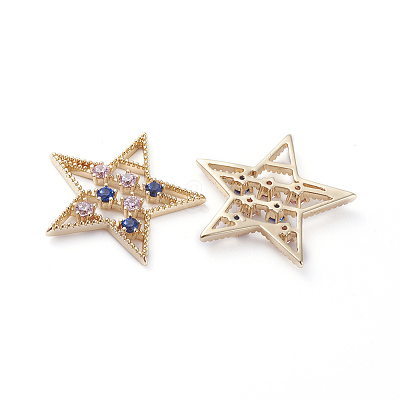 Brass Micro Pave Cubic Zirconia Pendants ZIRC-K083-003G-1