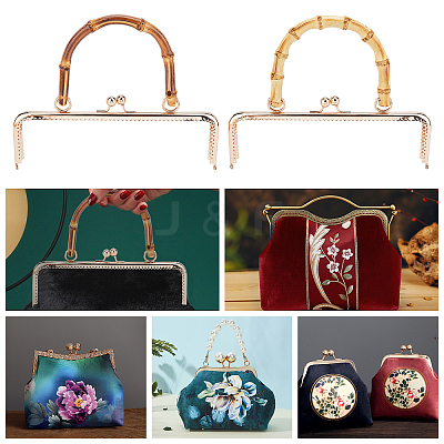 2Pcs 2 Style Wooden Bag Handles FIND-GA0001-46-1