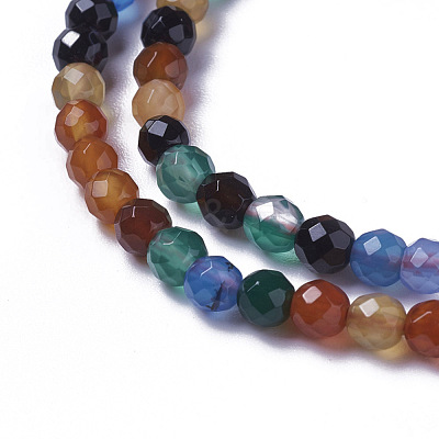 Natural Dyed & Heated Multi-Color Agate Beads Strands G-F596-36-2mm-1