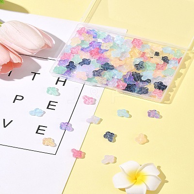 120Pcs 9 Colors Transparent Spray Paint Glass Beads GLAA-FS0002-12C-1