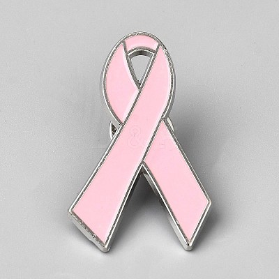 Awareness Ribbon Theme Enamel Pins JEWB-WH0026-60B-1