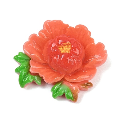 Opaque Resin Flowers Cabochons RESI-R463-02D-1