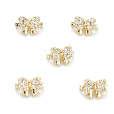 Rack Plating Brass Pave Cubic Zirconia Slide Charms KK-G464-05LG-1