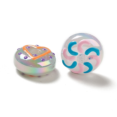 UV Plating Opaque Rainbow Iridescent Acrylic Beads ACRC-D001-11B-1