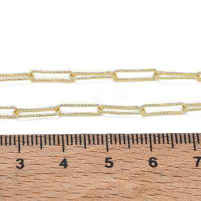 2.7MM Brass Textured Paperclip Chain Necklaces for Women KK-CBA2293-19G-1