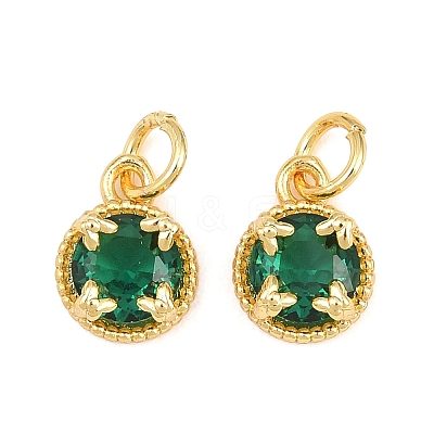 Brass Pave Cubic Zirconia Charms KK-K340-52G-02-1