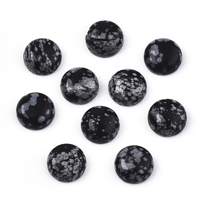 Natural Snowflake Obsidian Cabochons G-N326-59B-1