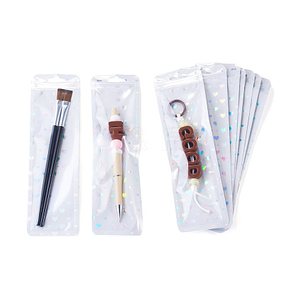 50Pcs Rectangle Glitter Holographic Plastic Yin-yang Zip Top Gift Bags OPP-TADJ0001-07B-1