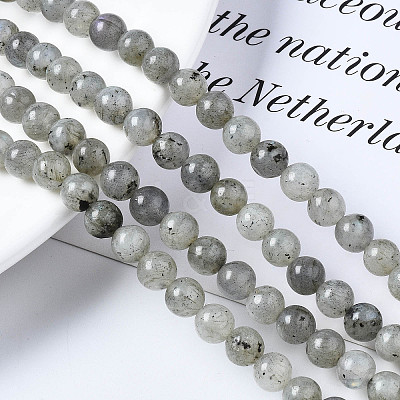 Natural Labradorite Round Beads Strands X-G-S158-6mm-1