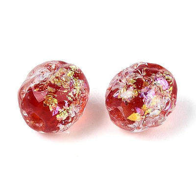 Handmade Foil Glass Beads Strands FOIL-N033-03C-1