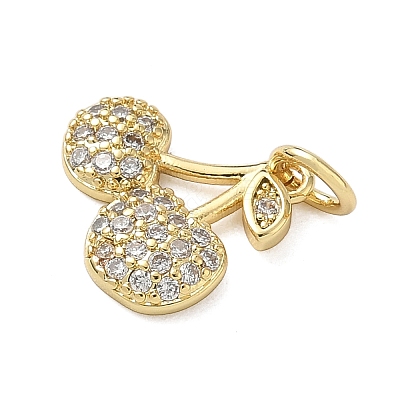 Brass Pave Clear Cubic Zirconia Charms KK-A273-31G-1