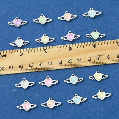 14Pcs 7 Colors Rack Plating Alloy Rhinestones Pendants FIND-FS0003-19-1