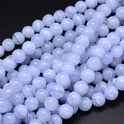 Grade AA Natural Blue Lace Agate Beads Strands G-F222-30-4mm-1