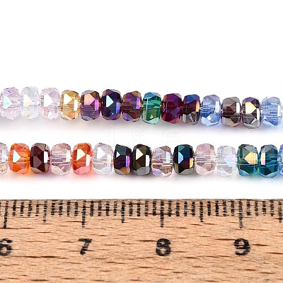 Electroplate Transparent Glass Beads Strands EGLA-N022-05A-C01-1
