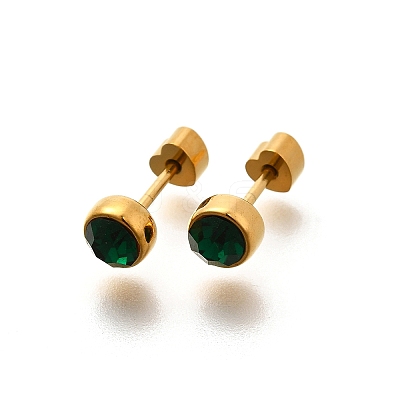 Ion Plating(IP) 304 Stainless Steel Stud Earrings EJEW-A118-14G-01-1