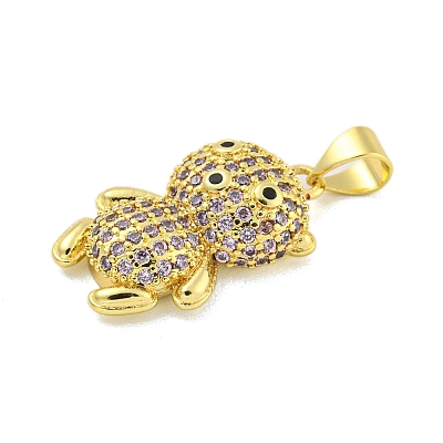 Brass Micro Pave Cubic Zirconia Pendants KK-R159-20C-G-1