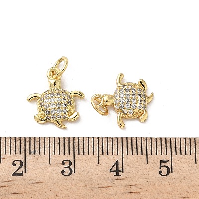 Brass Micro Pave Cubic Zirconia Charms KK-D502-26H-G-1