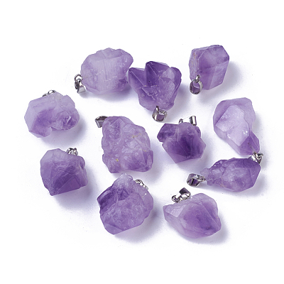 Natural Amethyst Pendants X-G-G779-01P-1