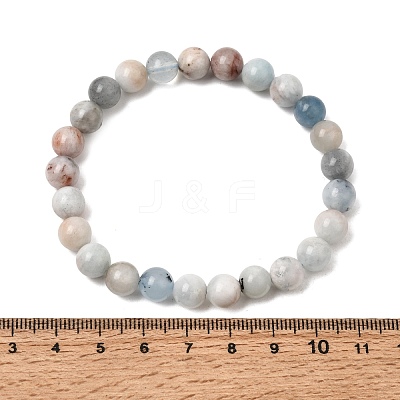 8MM Natural Aquamarine Round Beaded Stretch Bracelets for Women GG-CBA6C75-A01-8mm-1