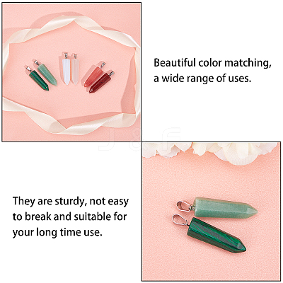 Natural & Synthetic Gemstone Point Pendants G-NB0001-27P-1