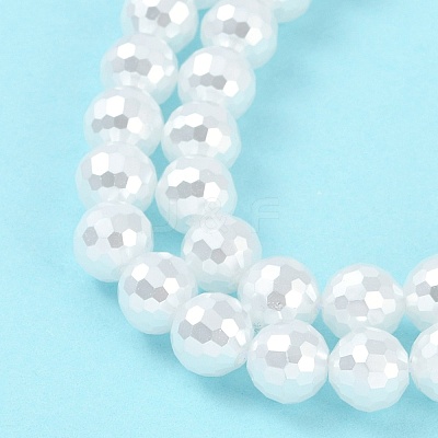 Electroplated Glass Pearl Beads Strands BSHE-C007-A01-01-1-1