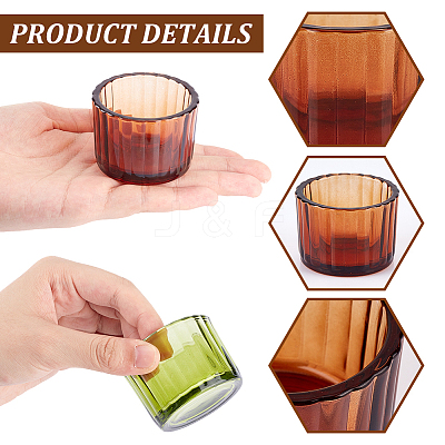 12Pcs 2 Colors Transparent Glass Candle Holders DJEW-GA0001-58-1