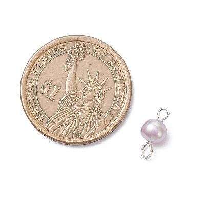 16Pcs 2 Colors Natural Cultured Freshwater Pearl Potato Connector Charms PALLOY-JF04663-1
