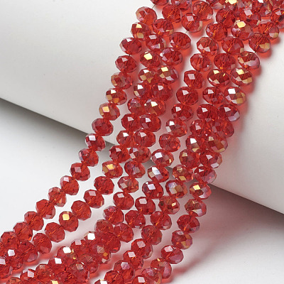 Electroplate Transparent Glass Beads Strands EGLA-A034-T4mm-H11-1
