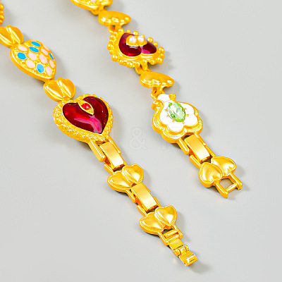Alloy Enamel Link Necklaces FS-WGF424C-01-1