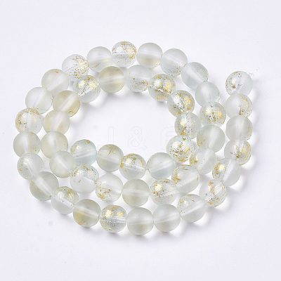 Frosted Spray Painted Glass Beads Strands GLAA-N035-03C-C09-1