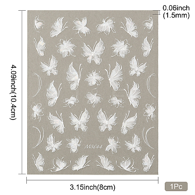 Butterfly Pattern PET Nail Art Stickers MRMJ-WH20017-011A-1