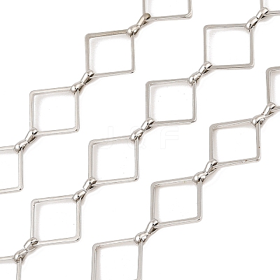 Rack Plating Rhombus Brass Link Chains CHC-M026-01P-02-1