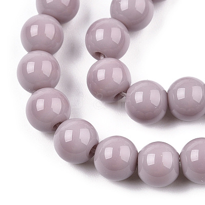 Opaque Solid Color Glass Beads Strands GLAA-T032-P6mm-07-1