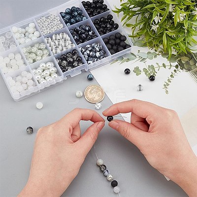 Acrylic & Glass Round Beads CCG-PH0001-03-1