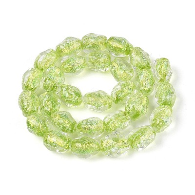 Handmade Foil Glass Beads Strands FOIL-N033-02E-1
