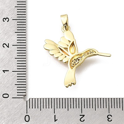 Brass Clear Cubic Zirconia Pendants X-KK-B187-01G-02C-1