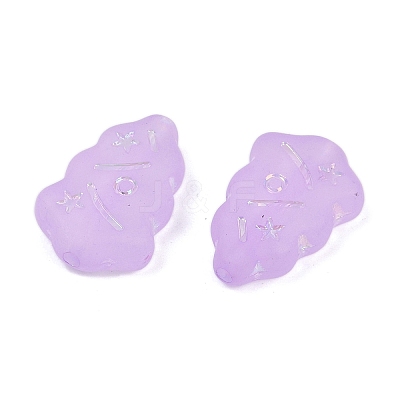 Frosted Transparent Acrylic Beads OACR-P029-04B-02-1