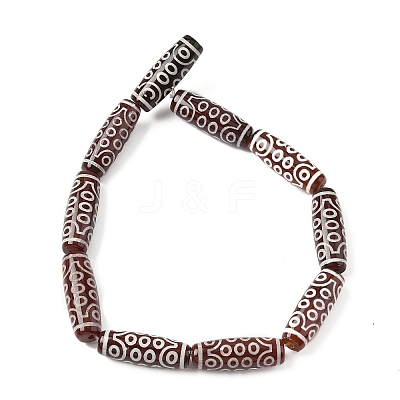 Rice Shape Tibetan Style dZi Beads Strands G-A269-A18-01-1