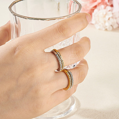 2Pcs 2 Colors Alloy with Crystal Rhinestone Finger Rings RJEW-TADJ0001-01E-1