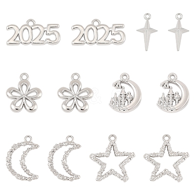 12Pcs 6 Styles Alloy Pendants FIND-FS0003-38P-1