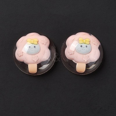 Transparent Resin Cabochons RESI-G034-B07-1