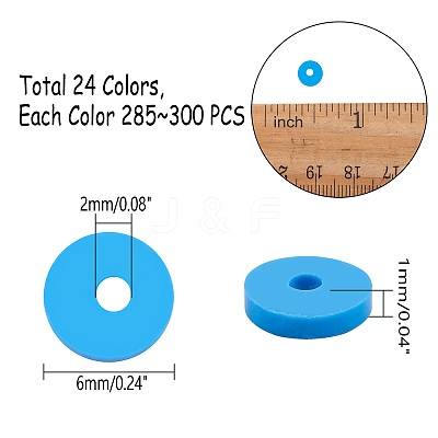 Handmade Polymer Clay Beads CLAY-PH0001-13-6mm-1