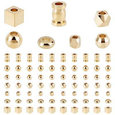 140Pcs 7 Style Brass Spacer Beads KK-PH0001-09-1